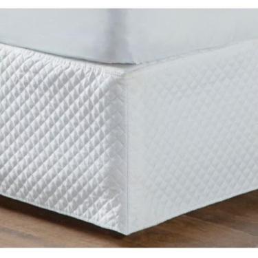 Imagem de Protetor de Colchão Acolchoado Matelassê, Capa Impermeável, Branco, Modelo Saia Box