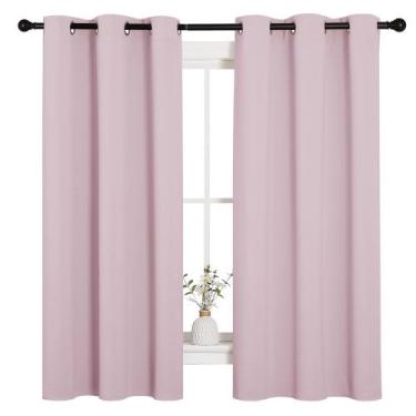 Imagem de Cortinas NICETOWN Nursery Thermal Blackout 107 x 160 cm rosa bebê