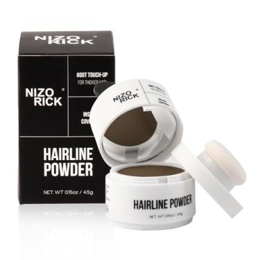Imagem de NIZORICK Pó de linha do cabelo, retoque de raiz, esconde instantaneamente a queda de cabelo, cobertura de raiz em pó para queda de cabelo, impermeável e de longa duração 4,5 g (marrom escuro)