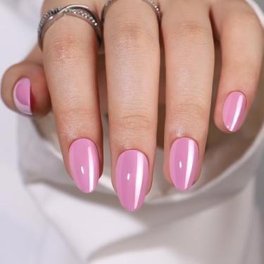 Imagem de RTKHFZE Press On Nails Short – Kit de unhas postiças de amêndoa pastel de gel macio com cola, 32 peças reutilizáveis em 16 tamanhos, perfeitamente adequado para ideia de presente