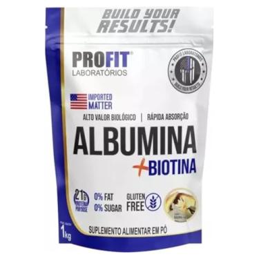 Imagem de Albumina + Biotina 1kg Proteína do Ovo Refil Profit (Refil, Baunilha)