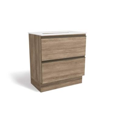 Imagem de Balcão Cozinha P-cooktop Maxxi G755 Top 2 Gavetas C-tampo 80cm Nogal-branco - Kappesberg