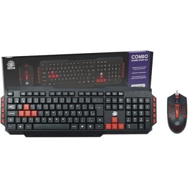 Imagem de Combo Gamer Start 2.0 – Teclado e Mouse USB com Design Ergonômico Teclado gamer com teclas destacadas Mouse gamer ergonômico