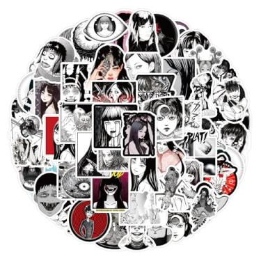 Imagem de 120 peças adesivos Tomie Cool Junji Ito mangá, vinil impermeável assustador adesivo de Halloween para laptop, guitarra, garrafa de água, presentes de aniversário para meninas, crianças, adolescentes