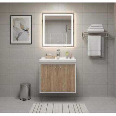 Imagem de Gabinete Armário para Banheiro 50cm MDF com Cuba - Bergamo (Berlin)