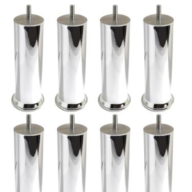 Imagem de Kit 7 Pés Cromados Alto 18cm para Cama Compatível com Todos os Modelos de Cama Box Material Polietileno Não Danifica o Piso Ideal para Elevação e Proteção Marca: Genérico