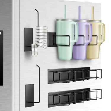 Imagem de Pacote com 5 suportes magnéticos Stanley para geladeira, organizador de garrafa de água para copos Stanley de 850 g e copos de 1,134 g, acessórios para copos de cozinha