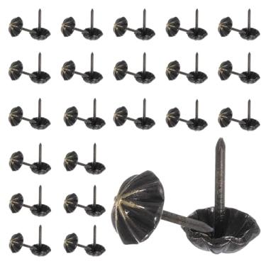 Imagem de YELARXI Tachinhas de unhas de estofamento, pregos para móveis, 3/8 x 5/8 de cabeça chata, alfinetes vintage para pendurar na parede/escritório/decoração de móveis/foto) 0,4 cm A, 100 peças, verde