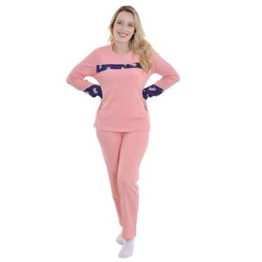 Imagem de Pijama feminino de inverno peluciado Fofucho Victory, GG, Coral