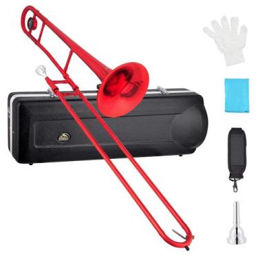 Imagem de Trombone Tenor Slide EASTROCK Bb Brass com estojo para iniciantes