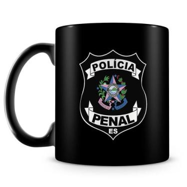 Imagem de Caneca de Cerâmica Polícia Penal do Espírito Santo - 325ml - Preta - A