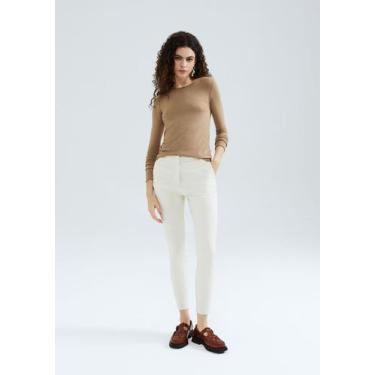 Imagem de Calça Básica Feminina Cintura Média Alfaiataria - Hering, 046, Off whi