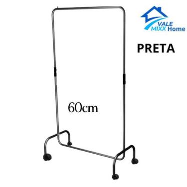 Imagem de Arara Desfile com Rodinhas 60cm Para Roupas Reforçada Altura Regulável