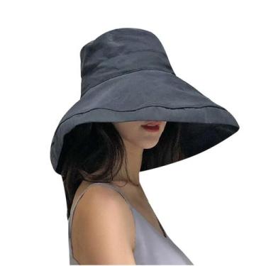 Imagem de Chapéu de pescador feminino japonês dobrável de cor sólida Leides Chap