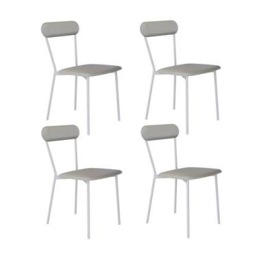 Imagem de Conjunto 4 Cadeiras de Jantar Vintage Emília Tecido Revest Sintético E