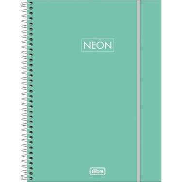 Imagem de Tilibra - Caderno Espiral Capa Plástica Universitário 1 Matéria Neon Fit Feminino 80 Folhas - Capa Turquesa