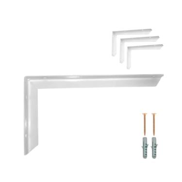 Imagem de Mão Francesa 20cm Master Leve Suporte Em L De Prateleira (Branco, 15)