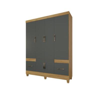 Imagem de Guarda Roupa 6 Portas com 2 Gavetas Armário Grande para Quarto com Cab