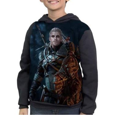 Imagem de Moletom Infantil Geralt De Rivia The Witcher - smoke, Preto, 10