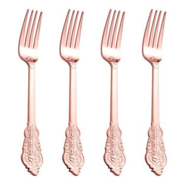 Imagem de Garfos de plástico Ciaell Rose Gold 200PCS Heavy Duty 19cm