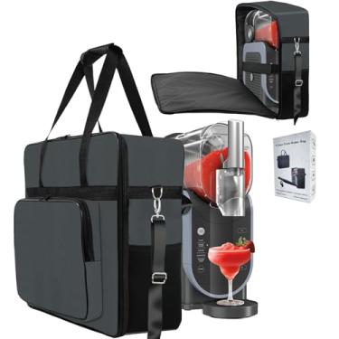 Imagem de LZEXIN Bolsa de transporte portátil para máquina Ninja Slushie FS300/FS301, à prova d'água e à prova de poeira, com zíper duplo, 2 sacos de armazenamento laterais/frontais para máquina de bebidas