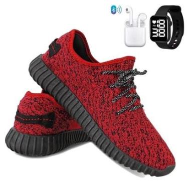 Imagem de Kit Tênis Para Corrida Academia Masculino Super Leve e Macio com Fone e Relógio-Masculino