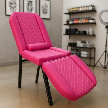 Imagem de Maca Fixa 3 Posições Reclinável Tatuagem Estética Massagem Compact One Diamante (Rosa)