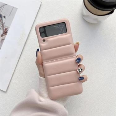 Imagem de Capa de couro pu para baixo jaqueta de couro para Samsung Galaxy Z Flip 4 ZFlip 3 5G capa macia, rosa, para Samsung Z Flip 5