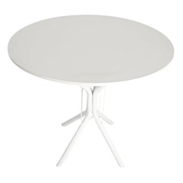 Imagem de Mesa De Jantar Ana Tamanhos de 70x80x90cm Tampo Redondo ou Quadrado Para 4 Lugares MDF (BRANCO, 90CM TAMPO REDONDO)
