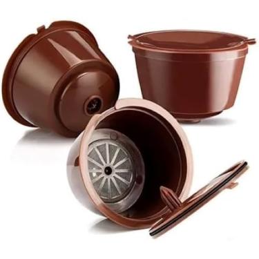 Imagem de Cápsulas Reutilizável Regarregável Kit com 3 - Compatível para Cafeteiras Dolce Gusto - Filtro de café reaproveitável + Colher de Medida + Pincel de Limpeza, para uso Máquina de Café Dolce Gusto