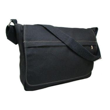 Imagem de Bolsa Tiracolo Lona Escolar Trabalho  Masculino Feminino - CDP, Preto