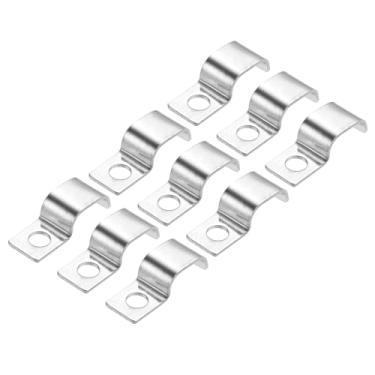 Imagem de Generic 30 peças de alça de suporte de tubo de aço inoxidável 304, clipe de tensão de alça de tubo de 12 mm com 1 orifício de 6 mm de altura para tubos contínuos EMT conduíte ou fixação de tubos