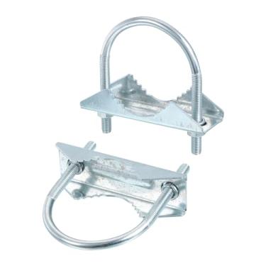 Imagem de Kit de suporte cruzado para mastro de antena, 2 peças, parafuso em U, suporte de mandíbula em V para antena externa, M6 x 52 x 75 mm