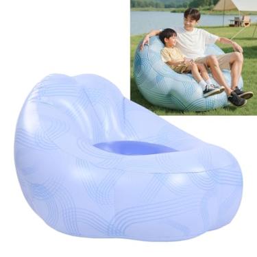 Imagem de Pssopp Sofá Inflável Portátil, sofá Inflável de Pvc Durável Com Design de Bloco de Cores, Salão Dobrável Compacto para Acampamento, Praia, Pátio, Uso de Piquenique