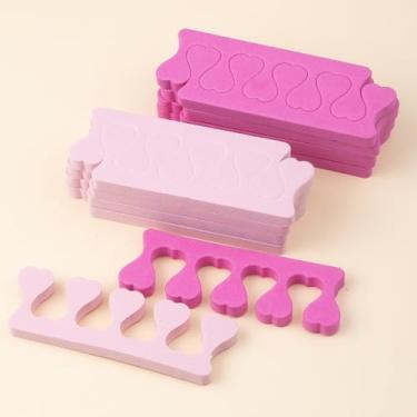 Imagem de Conjunto de 20 peças de pedicure com separadores de dedos de esponja para esmalte - kit de ferramentas de pintura e polimento de arte de unhas premium, inodoro ecológico, rosa vermelho