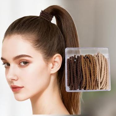 Imagem de Faixa de cabelo fina enlatada estilo listrado, 50 peças, cor curry