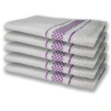 Imagem de 5 Panos De Prato Atoalhado Felpudo 370G/M² Premium Roxo