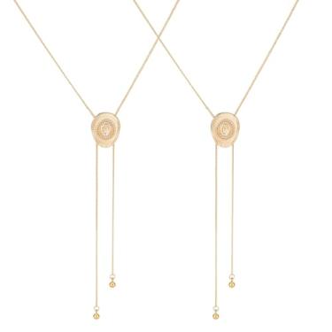 Imagem de UNICRAFTALE Colar feminino com chapéu de vaqueira ocidental, 2 peças, ajustável, corrente de gravata bolo, moderno, country ocidental, pingente longo, colar de joias para presente, Latão, Sem Pedra