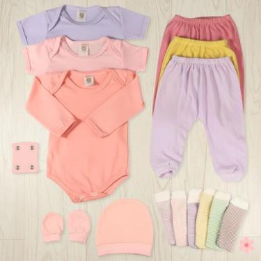 Imagem de Kit 15 Pçs Roupa Bebê Roupinhas Sortidas Body Enxoval Menino Menina - 
