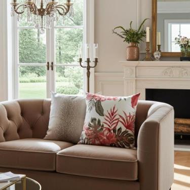 Imagem de Capas para Almofadas 50 x 50 Estampadas Tecido Algodão Conjunto 2 Peça