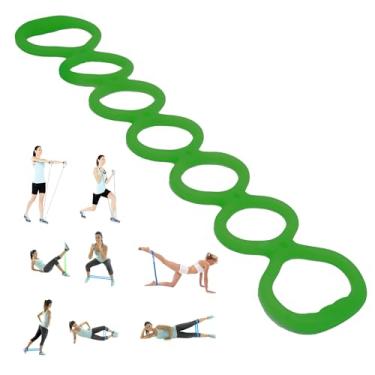 Imagem de 7 anéis ajustáveis de resistência para malhar, caminhar em casa, exercícios elásticos para mulheres e homens, fitness, ioga, pilates, borracha durável, uso em casa/academia (verde)