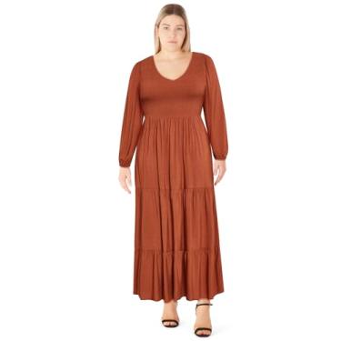 Imagem de City Chic Vestido feminino plus size - Leona Maxi, Caramelo, 50