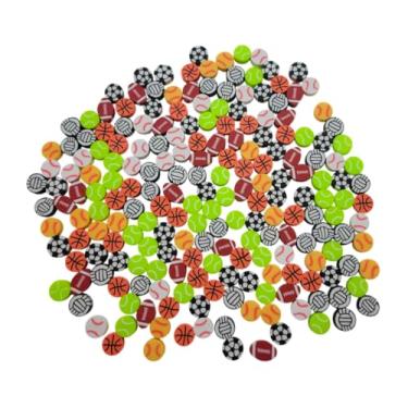 Imagem de Onebasispoint Contas esportivas, 200 bolas de argila de polímero para fazer joias, beisebol, basquete, futebol, vôlei, futebol, tênis (bolas esportivas 200 peças)
