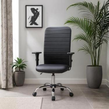 Imagem de Cadeira Escritório Presidente Luxo Apoio Lombar Executiva Ergonômica N