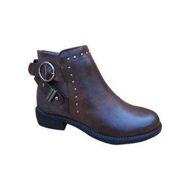 Imagem de Botas de tornozelo femininas de couro PU, casuais, outono, inverno, ma