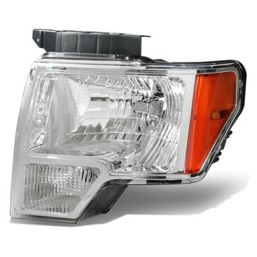 Imagem de FO2502287 Lâmpada de farol estilo original para motorista/lado esquerdo cromado compatível com Ford F150 09-14