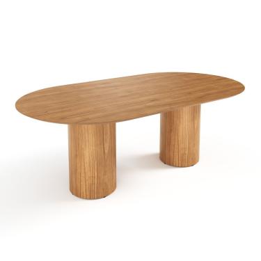 Imagem de Mesa De Jantar West 270cm X 100cm 10 Lugares Lâmina Natural De Madeira Mel