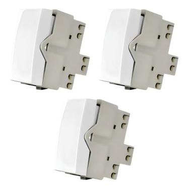 Imagem de Kit 3 Interruptor Simples 10a-250v Br Sleek - MARGIRIUS