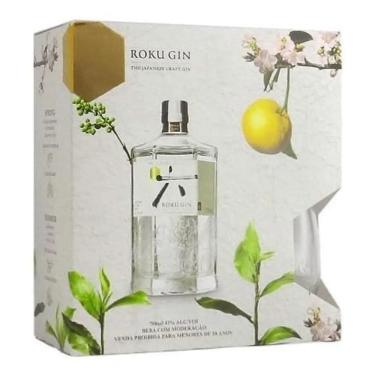 Imagem de Kit Gin Japonês Roku 700ml + Copo de Vidro Personalizado