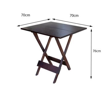 Imagem de Kit 9 Conjuntos De Mesa Dobravel Com 2 Cadeiras De Madeira 70X70 Para Restaurante E Bar - Imbuia